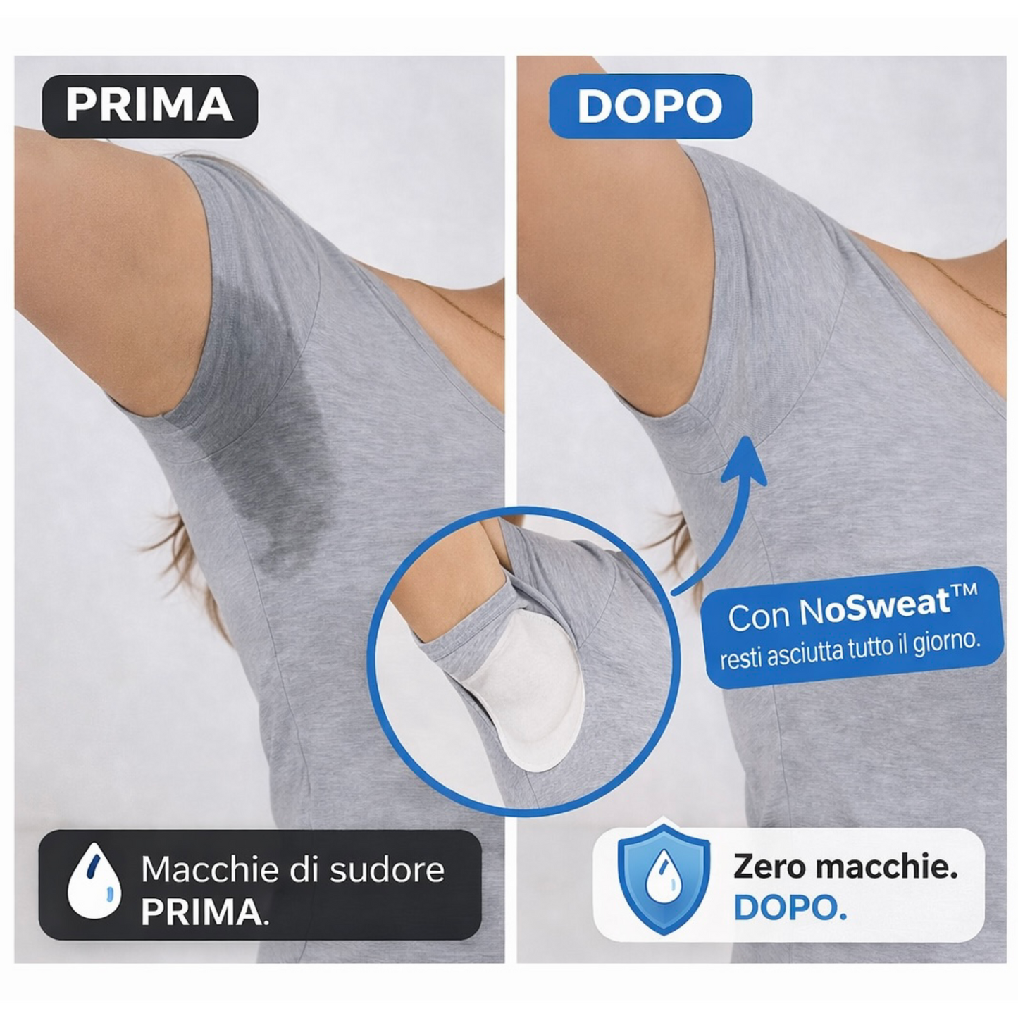 NoSweat™ - Pads Invisibili Anti-Sudore